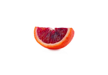 slice of blood orange fruit isolated on white background