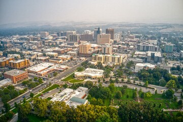 Fototapeta na wymiar Aerial View of Downtown Boise, Idaho in Summer