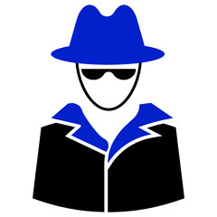 Private Spy Agent Avatar Concept, Spy Hacker on White Background, Crime Case Solver Vector Icon Design 