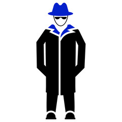 Private Investigator Avatar Concept, Spy with Long Coat Vector Icon Design 