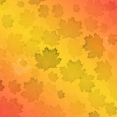 Colorful autumn background with blurred maple leaves. Can be used as a design element, natural background, wrapper
