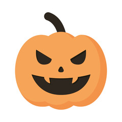 halloween pumpkin face style flat icon