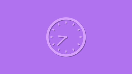 Amazing circle counting down clock icon on purple background,12 hours clock icon