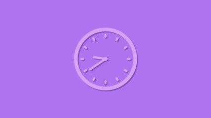 Amazing circle counting down clock icon on purple background,12 hours clock icon