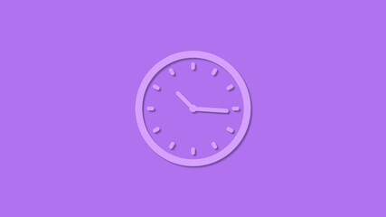 Amazing circle counting down clock icon on purple background,12 hours clock icon