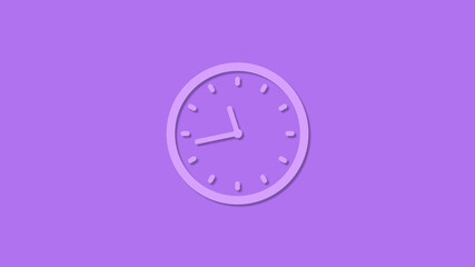Amazing circle counting down clock icon on purple background,12 hours clock icon