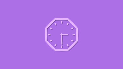 Amazing counting down 12 hours clock isolated on purple light background,Clock icon