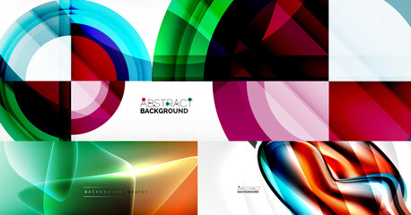 Obraz premium Geometric abstract backgrounds with shadow lines, modern forms. Vector illustrations for covers, banners, flyers and posters and other templates