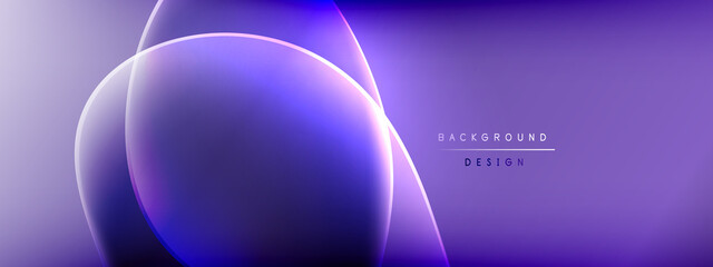 Vector abstract background - liquid bubble shapes on fluid gradient with shadows and light effects. Shiny design template for text