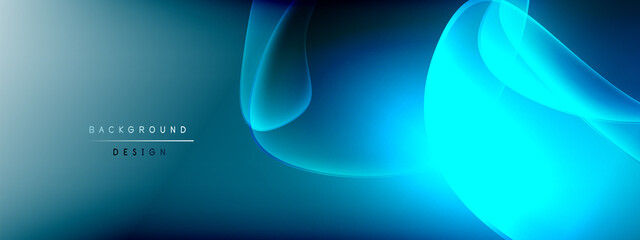 Vector abstract background - liquid bubble shapes on fluid gradient with shadows and light effects. Shiny design template for text
