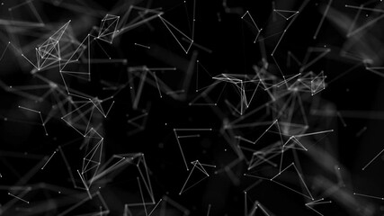 Abstract particle Loop background. Mess network. Nodes connected in web. Futuristic plexus array big data. Atomic and molecular pattern. Medical, Medicine, Science, Technology, Chemistry - Powered by Adobe