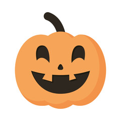 halloween pumpkin face style flat icon