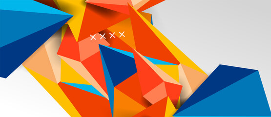 3d low poly abstract shape background vector illustration