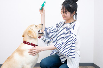 犬と女性
