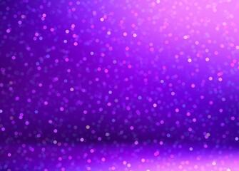 Shimmering confetti on purple background 3d. Bokeh texture. Magical Xmas night decorative illustration.