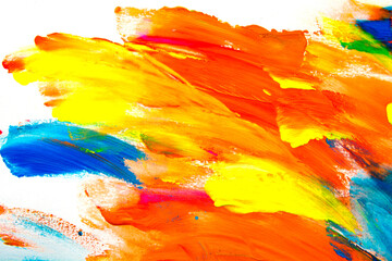 Multi-colored watercolor with different brush strokes