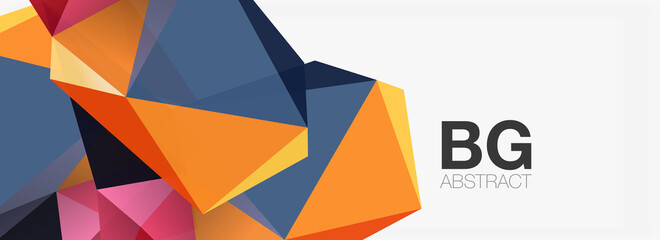 3d mosaic abstract backgrounds, low poly shape geometric design