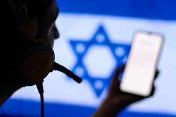 Israel Secret Service officer recording diplomatic conversations with special listening device