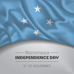 Micronesia happy independence day greeting card, banner vector illustration