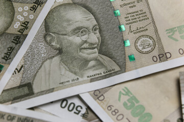 Five hundred rupees indian currency background
