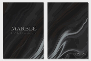 Abstract dark brown background card template with marble design