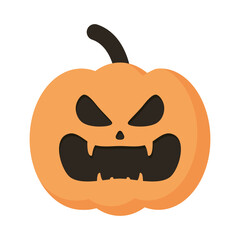 halloween pumpkin face style flat icon