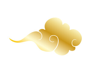 golden chinese cloud sky isolated icon