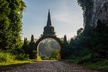 The temple gate at Khao Na Nai Luang Dharma Park in Thailand.