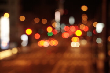 Scenery of the road at night