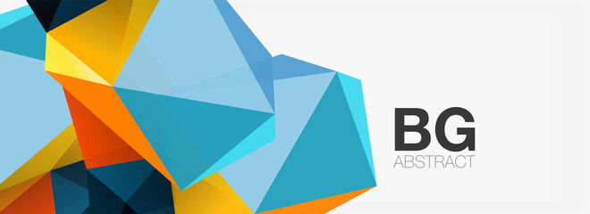 3d mosaic abstract backgrounds, low poly shape geometric design