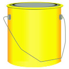 paint can.yellow paint. vector illustration. color.repair