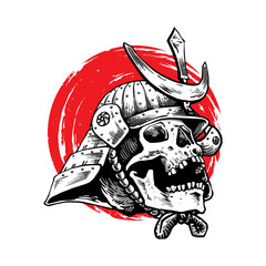 skull dead of samurai