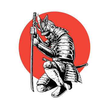 samurai hand drawing style