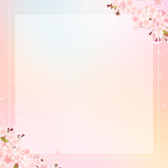 Obraz premium Asian-style background depicting spring cherry blossoms