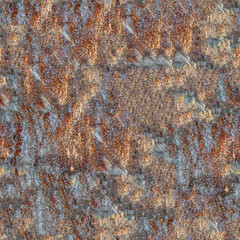seamless metal texture with rust cover and empty place for your text or image