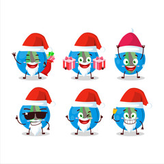 Santa Claus emoticons with blue marbles cartoon character