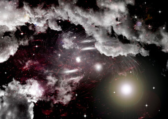 galaxy in a free space. 3D rendering