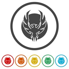Phoenix logo concept ring icon, color set