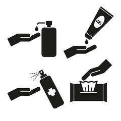 Sanitization. Health. Medicine. Simple vector illustration on a white background