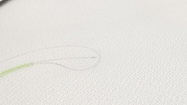 白い紙に描かれる花_水彩画風_カラフル