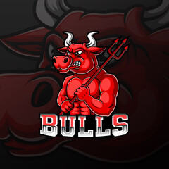 Red bull sport mascot logo design