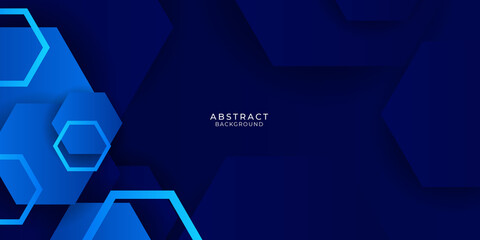 Fototapeta premium Modern blue gradient hexagonal stripes background. Vector illustration design for presentation, banner, cover, web, flyer, card, poster, game, texture, slide, magazine, and powerpoint. 