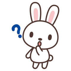 はてなマークとうさぎのキャラクター
