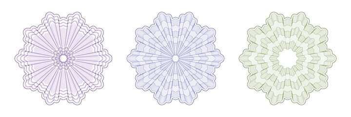 Design elements. Guilloche elements for make diploma or certificate.