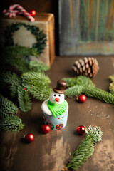 christmas decoration with snowman
