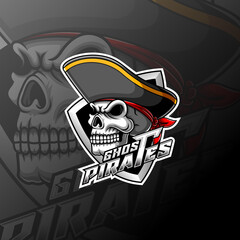 Skull pirates e sports logo mascot