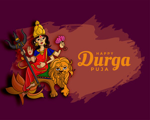durga pooja navratri festival wishes card design