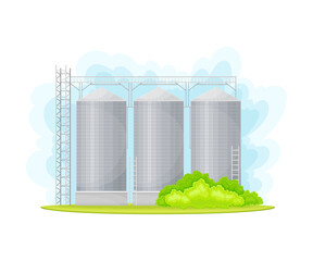 Water Tower or Water Tank as Aqua Supply and Resource Vector Illustration