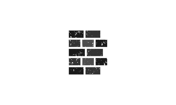 Creative Vector Illustration Logo Design. Initial Brick Letter B Construction.