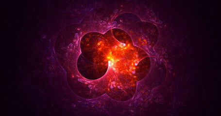 3D rendering abstract colorful fractal light background